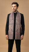 Reserve Mens Bamboo Silk Heritage Printed Reversible Grey Stole