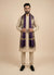 Banarasi Silk Mens Dupatta – Purple with Zari Buta & Border Work