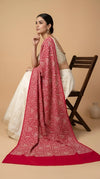 Naqsh-e-Kashmir Sozni Jaal Embroidered Pink Shawl | Traditional Kashmiri Wool Blend
