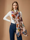 Signature Bamboo Silk Butterfly PrintedStole | Nature Inspired Multicolour Designer Wrap