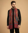 Reserve Mens All-Over Paisley & Floral Print Bamboo Silk Red Stole