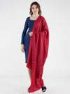 Solid Red Fine Wool Women Shawl – Soft Winter Wrap (80 x 40 Inches)
