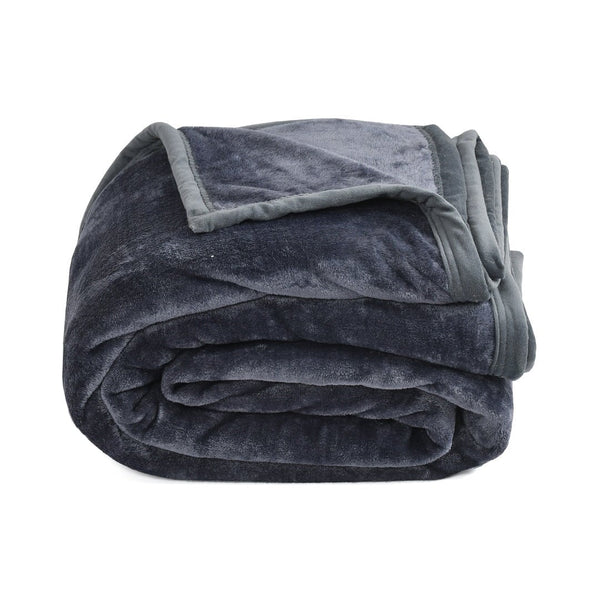 Super Soft Solid Velvet Finish Blue Flannel AC Blanket (Size: 90 x 90 Inches) Shivmani Creations