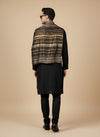 Woolen Zig-Zag Moonlight Zari Mens Stole | Heritage Wrap (80 x 28 Inches)