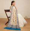 Naqsh-e-Kashmir Woven Kani Jacquard Blue Shawl with All-Over Buttis & Solid Panel