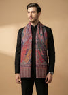 Reserve Mens All-Over Paisley & Floral Print Bamboo Silk Grey Stole