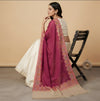 Naqsh-e-Kashmir Woven Kani Jacquard Wine Shawl with Solid Panel & Traditional Border