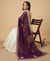 Luxe Vichitra Women Purple Dupatta with 4 Side Scalloped Embroidered Border & Buti Embellishment