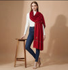 Regal Woven Border Accent Corner Wool Blend Red Stole| Kashmiri Inspired