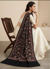 Naqsh-e-Kashmir Inspired Jamawar Floral Paisley Vine Wool Blend Black Shawl