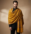 Mir-e-Khas Kashmiri Sozni Jaal Yellow Shawl for Men – Wool Blend