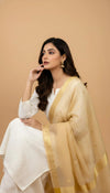 Gold Lightweight Cotton Silk Dotted Dupatta | Elegant Everyday Ethnic Drape