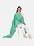Teal Banarasi Silk Dupatta with Elegant Woven Floral Jaal (Size: 2.5x1 m Approx)