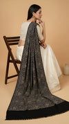 Naqsh-e-Kashmir Sozni Jaal Embroidered Black Shawl | Traditional Kashmiri Wool Blend