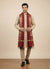 Banarasi Silk Mens Dupatta – Maroon with Zari Buta & Border Work