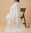 White Cotton Dupatta with Golden Border | Lightweight Ethnic Wrap
