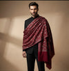 Mir-e-Khas Men's Kashmir-Inspired Jamawar Floral Paisley Vine Maroon Shawl