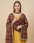Luxe Phulkari Chinon Mirror Work Embroidered BlackDupatta with Elegant Lace Border