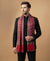 Reserve Mens All-Over Kalamkari Floral Print Bamboo Silk Red Stole