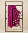 Fendi Women Dupatta – Wine Tone with Lace Border & Latkan