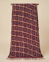 Chinon Bandhani Print Crush Women Wine Dupatta with Traditional Motif Grid Design & Tassel Detailing