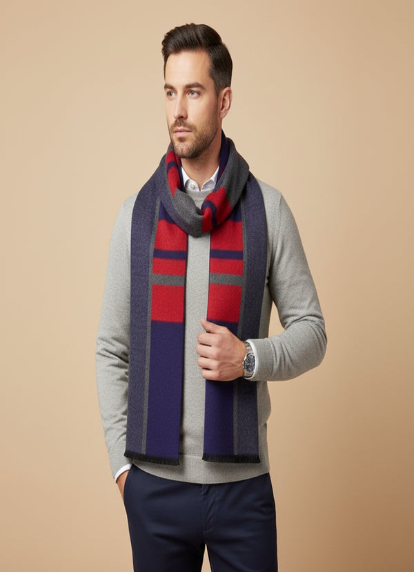 Reversible Woolen Acrylic Muffler | Classic Winter Essential (70 × 12 Inches)