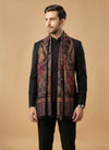 Reserve Mens All-Over Paisley & Floral Print Bamboo Silk Beige Stole