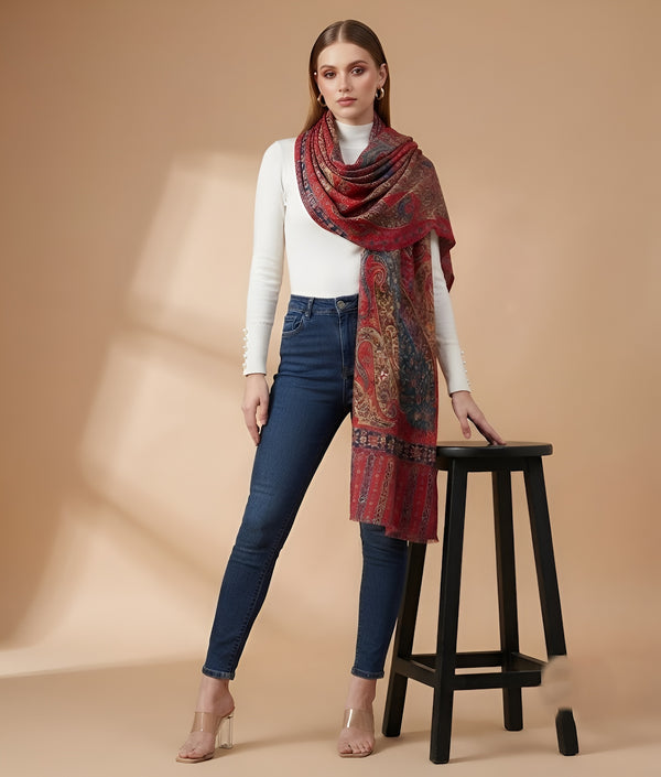Signature All-Over Paisley & Floral Printed Bamboo Silk Stole for Women