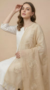 Beige Cotton Embroidered Dupatta | Summer Edit Lightweight Ethnic Essential