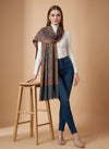 Regal Floral & Paisley Kani Weave Wool Blend Grey Stole