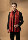 Noble Kani Weave Floral Wool Blend Red Stole