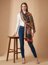 Signature Bamboo Silk PrintedStole | Heritage Royal Hunting Scene Print