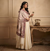 Naqsh-e-Kashmir Kani Woven All-Over Paisley Jacquard White Shawl