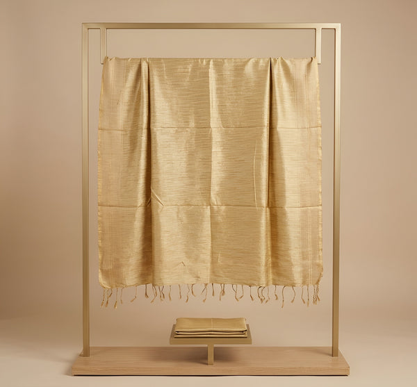 Khadi Cotton Mens Dupatta – Dusty Gold with Textured Weave