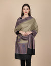 Bamboo Silk Gold Women Shawl with Intricate Paisley Border | Elegant Heritage Wrap (80 × 40 Inches)