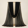 Black Nazneen Chiffon Dupatta with Lace Border | Solid Lightweight Wrap