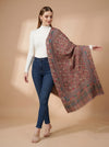 Signature Kalamkari Printed Bamboo Silk Brown Stole