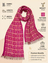 Chinon Bandhani Print Crush Women Rani Dupatta with Traditional Motif Grid Design & Tassel Detailing