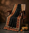 Luxe Chinon Kutch & Phulkari Heritage Art Mirror Work Embroidered Black Dupatta with Ornate Border