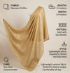 Gold Nazneen Chiffon Dupatta with Lace Border | Solid Lightweight Wrap