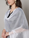 White Sheer Handwoven Cotton Dupatta with Tassel Finish (Size: 2.5x1 m Approx)