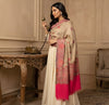 Naqsh-e-Kashmir Woven Kani Jacquard Pink Shawl with All-Over Buttis & Solid Panel