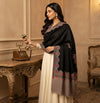 Naqsh-e-Kashmir Woven Kani Jacquard Black Shawl with Solid Panel & Traditional Border