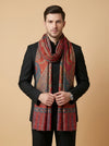Reserve Mens All-Over Paisley & Floral Print Bamboo Silk Red Stole