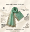 Green Organza Women Dupatta – Scalloped Cutwork Border with Buti Work