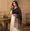 Naqsh-e-Kashmir Woven Kani Jacquard Black Shawl with All-Over Buttis & Solid Panel