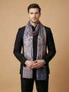 Reserve Mens Bamboo Silk Heritage Printed Reversible Blue Stole