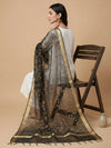Black Organza Meena Jaal Dupatta | Elegant Sheer Festive Drape