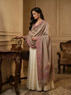 Naqsh-e-Kashmir Inspired Kani Paisley & Geometric Border Wool Blend Brown Shawl
