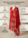 Red Organza Embroidered Dupatta for Women with Paisley & Floral